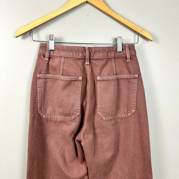 Reformation Lexi High Rise Wide Leg Jeans Rye Wash Colored Denim Pants size 24 - Picture 4 of 9